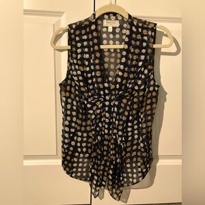 Moulinette Soeurs Navy Silk Blouse